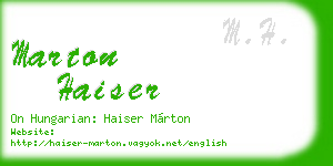 marton haiser business card